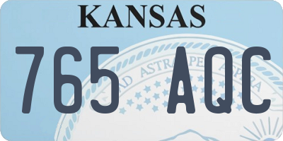 KS license plate 765AQC