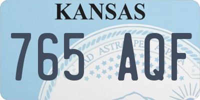 KS license plate 765AQF