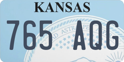 KS license plate 765AQG