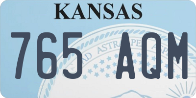 KS license plate 765AQM