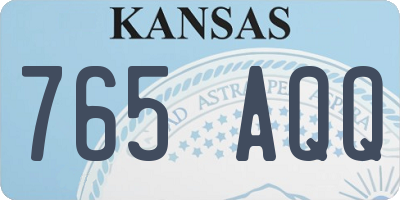 KS license plate 765AQQ