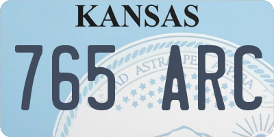 KS license plate 765ARC