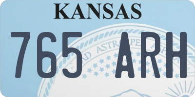 KS license plate 765ARH