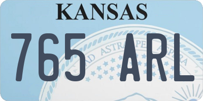 KS license plate 765ARL