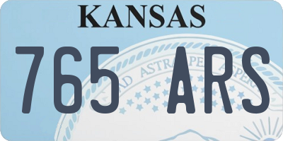KS license plate 765ARS