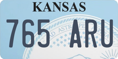 KS license plate 765ARU