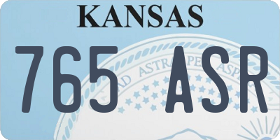 KS license plate 765ASR