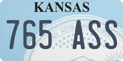 KS license plate 765ASS