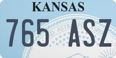 KS license plate 765ASZ
