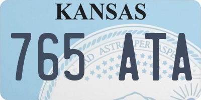 KS license plate 765ATA