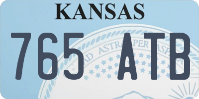KS license plate 765ATB