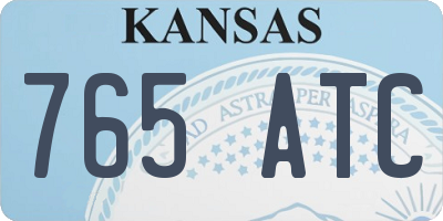 KS license plate 765ATC