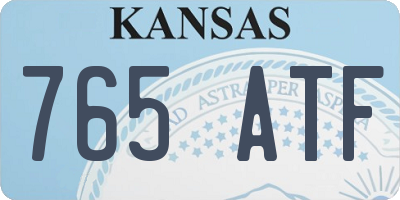 KS license plate 765ATF