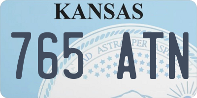 KS license plate 765ATN