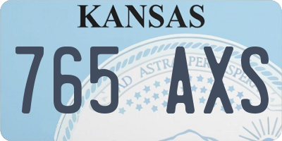KS license plate 765AXS