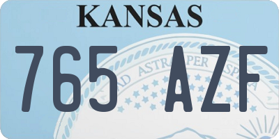 KS license plate 765AZF