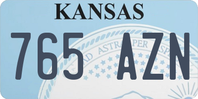 KS license plate 765AZN