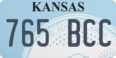 KS license plate 765BCC