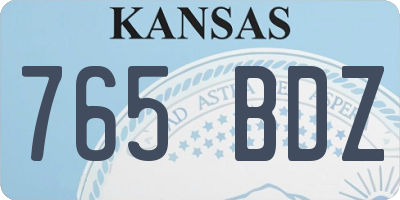 KS license plate 765BDZ