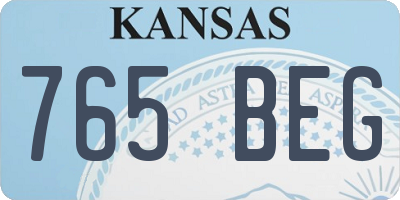 KS license plate 765BEG