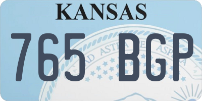 KS license plate 765BGP