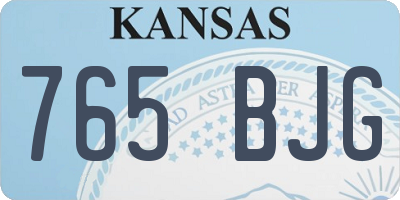 KS license plate 765BJG