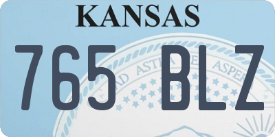 KS license plate 765BLZ