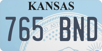 KS license plate 765BND