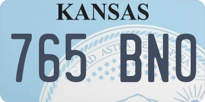 KS license plate 765BNO