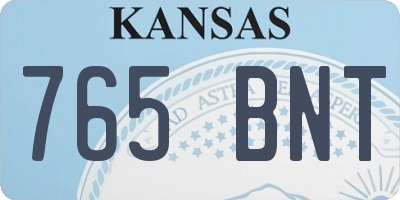KS license plate 765BNT