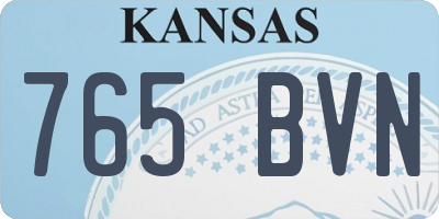 KS license plate 765BVN