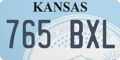 KS license plate 765BXL