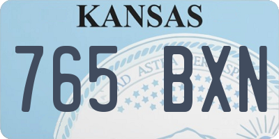 KS license plate 765BXN