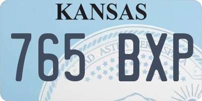 KS license plate 765BXP