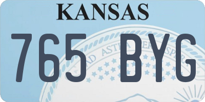 KS license plate 765BYG