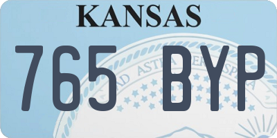 KS license plate 765BYP