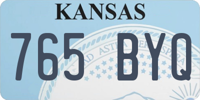 KS license plate 765BYQ