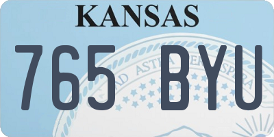 KS license plate 765BYU