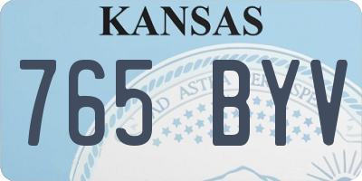 KS license plate 765BYV