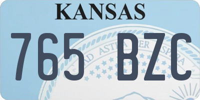 KS license plate 765BZC