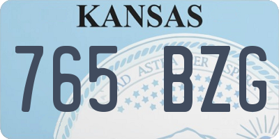 KS license plate 765BZG