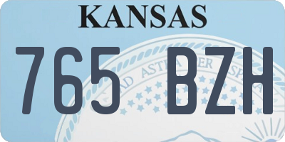 KS license plate 765BZH