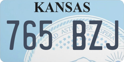 KS license plate 765BZJ