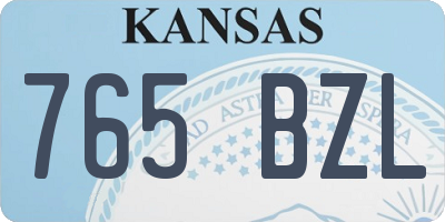 KS license plate 765BZL
