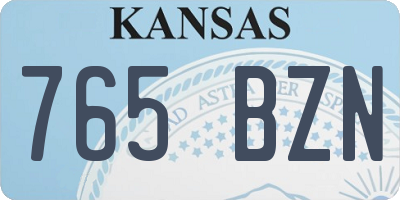 KS license plate 765BZN