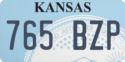 KS license plate 765BZP