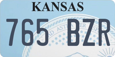 KS license plate 765BZR