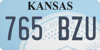 KS license plate 765BZU