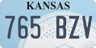 KS license plate 765BZV