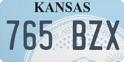 KS license plate 765BZX